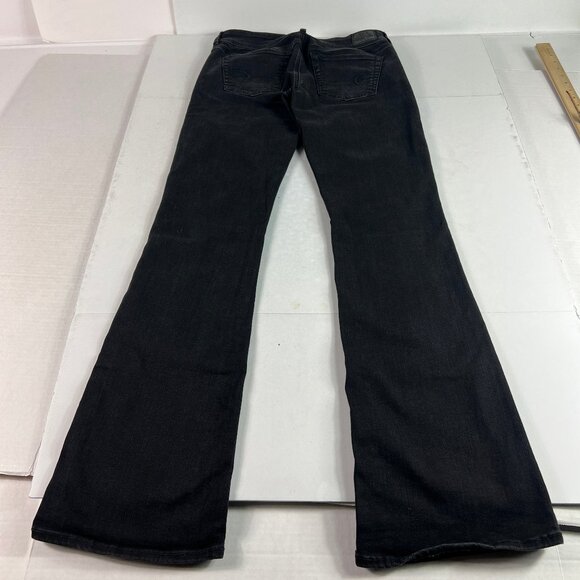 American Eagle Jeans Womens 29x32* Low Rise Skinny Kick Boot Black Denim Tag 4 L - Picture 10 of 16
